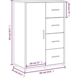 vidaXL Komoda betonsko siva 60x31x84 cm inženirski les | Shoptok.si