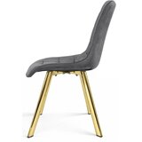  Okretna stolica CIEZA 360, tamnosivi baršun, zlatne metalne noge, set 3 kom | shoptok.hr