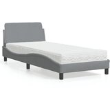  Krevet s madracem Dover svjetlosivi 90x190 cm od tkanine | shoptok.hr