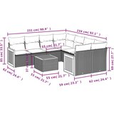 vidaXL 9-dijelni set vrtnih sofa od poliratana s jastucima sivi | shoptok.hr