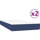  Box spring postelja z vzmetnico moder 200x200 cm blago, (20685110) | Shoptok.si