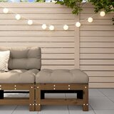 Maison Chic Vrtni stolček - Vrtni stoli za noge z blazino medeno rjava trdna borovina JS1029, (21878825) | Shoptok.si