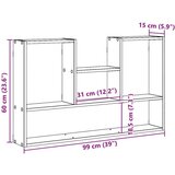 vidaXL Zidna polica boja dimljenog hrasta 99x15x60cm konstruirano drvo | shoptok.hr