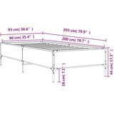  Okvir kreveta crni 90 x 200 cm konstruirano drvo i metal | shoptok.hr