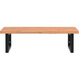  Zidna polica za umivaonik od čelika i masivne bukovine Smeđa 80 x 55 x 2.5 cm | shoptok.hr