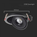  LED ugradni spot 28W/230V 3000/4000/6400K, prečnik 20 cm, crna | Eponuda.com