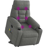 vidaXL Masažni naslanjač s funkcijo vstajanja temno siva mikrovlakna | Shoptok.si