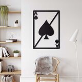 Wallxpert metalni zidni ukras 5110, karta za igru as pik, 33 x 46 cm, crni Cene