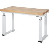 RAU Delovna miza z električno nastavitvijo višine, masivna bukovina, nosilnost 600 kg, ŠxG 1250 x 700 mm | Shoptok.si