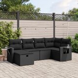 vidaXL 6-dijelni set vrtnih sofa s jastucima crni od poliratana | shoptok.hr