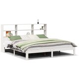 vidaXL Krevet s regalom z knjige bez madraca bijeli 180x200cm borovina | shoptok.hr