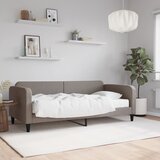  Dnevni krevet s madracem smeđesivi 90 x 200 cm od tkanine | shoptok.hr