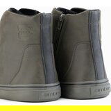 Ombre Men's high-top sneakers with matte texture and embossed logo - dark olive | Shoptok.si