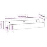  Zidne police 2 kom 50 x 12 x 9 cm od masivne borovine | shoptok.hr