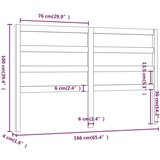  Uzglavlje za krevet bijelo 166 x 4 x 100 cm od masivne borovine | shoptok.hr