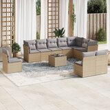 Maison Chic Seti vrtnega pohištva - Vrtna garnitura - Vrtni pohištvo set 11-delna z blazinami bež poli ratan, (21816045) | Shoptok.si