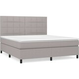  Box spring postelja z vzmetnico svetlo siva 160x200 cm žamet, (20791150) | Shoptok.si