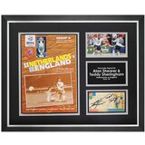  Shearer & sheringham signed photo large framed euro 96 programme ticket displaycoa | Shoptok.si