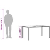 Vrtni stol sa staklenom pločom bež 150x90x75 cm poliratan | shoptok.hr