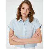 Koton Short Sleeve Shirt with Buttons Viscose Blend Cene