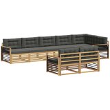 vidaXL Zunanja garnitura za sedenje 8 pcs Bela in antracit Poliester, (5000282281) | Shoptok.si
