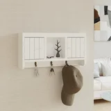 za ključeve bijeli 40 x 8,5 x 20 cm od drva i čelika