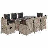  9-dijelni vrtni blagovaonski set od poliratana s jastucima sivi | shoptok.hr