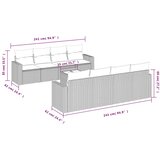  9-dijelni set vrtnih sofa od poliratana s jastucima sivi | shoptok.hr