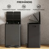  2 x 28 L dvostruke kante za otpad otvaranje na pedalu lako se čiste nehrđajući čelik plastika crna | shoptok.hr