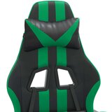  Igraća stolica od umjetne kože s osloncem za noge Crna i zelena - Crna i zelena 1 Sa naslonom za noge | shoptok.hr