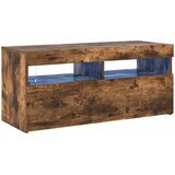 TV ormarić s LED svjetlima boja dimljenog hrasta 90x35x40 cm | Eponuda.com