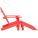  Vrtna stolica Adirondack s otomanom od masivne jelovine crvena | shoptok.hr