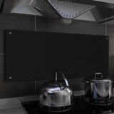 vidaXL Kuhinjska zaščitna obloga črna 100x40 cm kaljeno steklo Cene