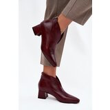 Boto Eco Leather Women's Ankle Boots Heeled Bordeaux Rylina | Shoptok.si
