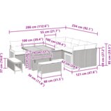 vidaXL 12-delni vrtni kavč set z blazinami, črn poli ratan, akacija | Shoptok.si