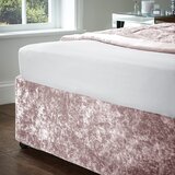 Catherine Lansfield Rožnata napenjalna žametna prevleka za okvir postelje 137x198 cm Crushed Velvet – | Shoptok.si