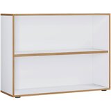 P & B PISARNIŠKI REGAL 100/74/33 cm bela, medeni hrast u