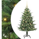 vidaXL Umjetno božićno drvce s rasvjetom i setom kuglica Zelena 120 cm | shoptok.hr