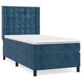 The Living Store Box spring postelja z vzmetnico temno modra 80x200 cm žamet - Box Spring Postelja, (21492275) | Shoptok.si