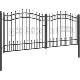 vidaXL Vrat z konico s ključavnico Siva 305 x 125 cm Jeklo | Shoptok.si