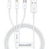 Baseus Superior Series USB-A polnilni kabel 3v1 z USB-C, Micro USB in Lightning priključkom 3.5A bele barve dolžine 50cm Cene