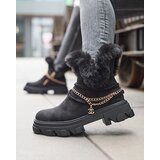 Resti Black women's eco-suede boots with chain Videric - Footwear | Shoptok.si