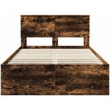  Krevetna konstrukcija s uzglavljem Dimljeni hrast 120 x 123 cm | shoptok.hr
