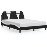 vidaXL Okvir kreveta LED crno-bijeli 140 x 190 cm od umjetne kože | shoptok.hr