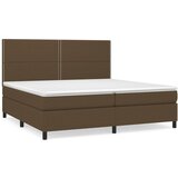 vidaXL Box spring postelja z vzmetnico temno rjav 200x200 cm blago, (20898569) Cene