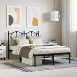 vidaXL Metalni okvir za krevet s uzglavljem crni 120x200 cm Cijene