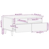  Stolić za kavu s ladicama Smeđa 80 x 54 x 40 cm Čvrsto drvo manga | shoptok.hr