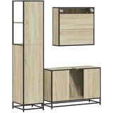 vidaXL 3-dijelni set kupaonskog namještaja boja hrasta sonome drveni | shoptok.hr