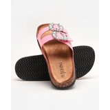 Resti Fuchsia women's slippers with decorated clasps. Olimika - Footwear | Shoptok.si