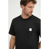 Msgm Bombažna kratka majica moška, črna barva, 3740MM111.247798